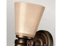 Aplique Para Pared^Elstead Mayflower 1 ljus vägglampa Olde bronsglasskärm, E27 Bronce