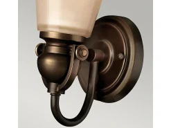 Aplique Para Pared^Elstead Mayflower 1 ljus vägglampa Olde bronsglasskärm, E27 Bronce