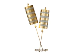 Elstead Nettle Luxe 2 ljus Bordslampa Gold Leaf, Taupe, E27