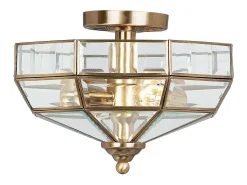 Elstead Old Park 2 Ljus Semi Flush Taklampa Antik Mässing, E27