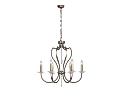Outlet Elstead Pimlico 6 ljus ljuskrona mörk bronsfinish, E14 Bronce