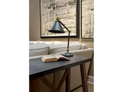 Clearance Elstead Provence Element 1 ljus bordslampa grå, åldrad mässing, E27 Camel
