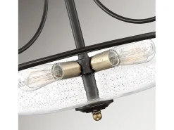 Discount Elstead Quoizel Griffin Skål semi-flush tak ljus palladisk brons med väderbitna mässing accenter Bronce