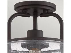 Plafón^Elstead Trilogy 1 Ljus Small Semi Flush Ceiling Light Old Bronze, E27 Bronce