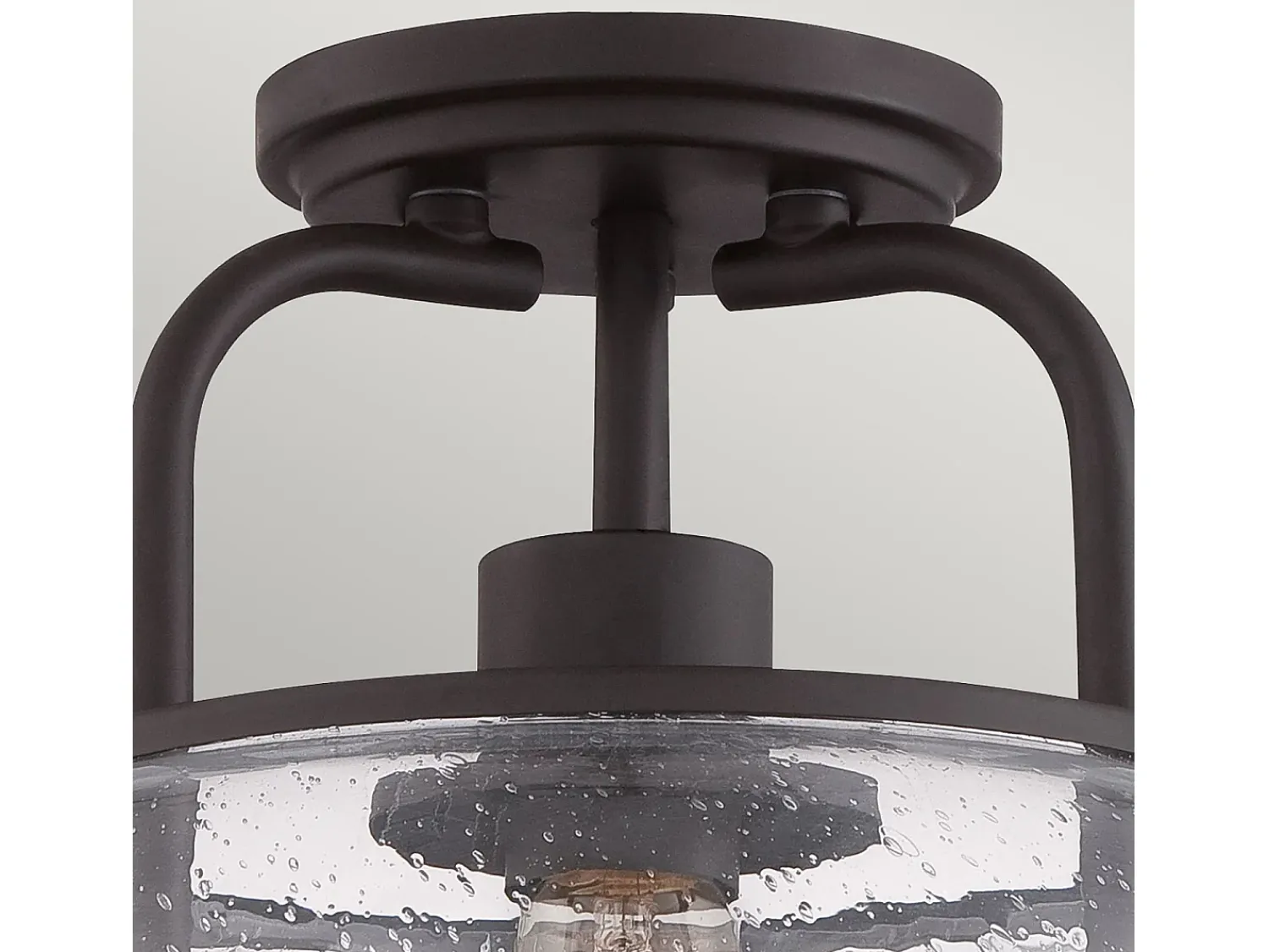 Plafón^Elstead Trilogy 1 Ljus Small Semi Flush Ceiling Light Old Bronze, E27 Bronce