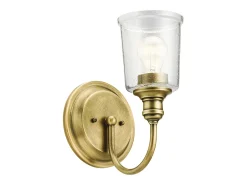 Elstead Waverly 1 ljus vägglampa, naturmässing, E27