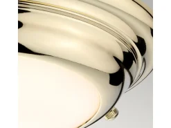 Plafón^Elstead Welland 1 Ljus Mini LED Flush Light - Polerad mässing Camel