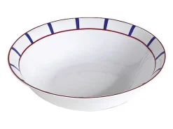 Vajilla|Presentación Y Servicio^Ensaladera Vasca Azul 26cm Nova Styl - Porcelana Blanca - Decoración Roja y Azul