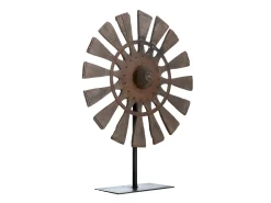 Made In Meubles Estatua^Escultura de madera y metal en forma de rueda Georgia - Gris
