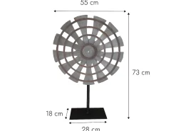 Made In Meubles Estatua^Escultura de madera y metal en forma de rueda Georgia - Gris