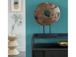 Escultura de madera y metal Fannie - Elegancia y sofisticación para tu interior
