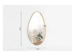 Meublorama Espejo asimétrico NARA – 50x80 cm – Acabado en roble envejecido – MDF decorativo de madera – Diseño orgánico y moderno Marru00f3n