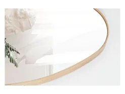 Meublorama Espejo asimétrico NARA – 50x80 cm – Acabado en roble envejecido – MDF decorativo de madera – Diseño orgánico y moderno Marru00f3n