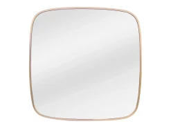 Espejo cuadrado de aluminio, 60 x 60 cm, Dorado, ALUNI