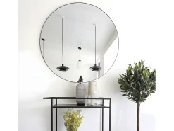 Clearance House Nordic Espejo de acero Ø 100 cm Negro