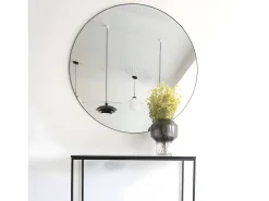 Clearance House Nordic Espejo de acero Ø 100 cm Negro