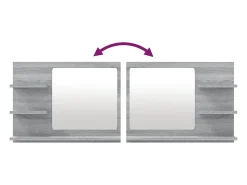 Espejo de baño 60 x 10,5 x 45 cm madera de ingeniería gris 02_0006901