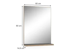 Online Vicco Espejo de baño antracita 60x14.6x80 niko Gris antracita