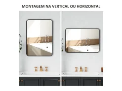 Sale Homcom Espejo de baño Aurius enmarcado 70x50 Negro