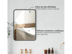 Sale Homcom Espejo de baño Aurius enmarcado 70x50 Negro
