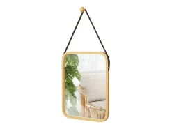 Vicco Espejo^Espejo de baño bambú 34x41.5x1.5 mirno Color natural claro