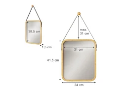 Vicco Espejo^Espejo de baño bambú 34x41.5x1.5 mirno Color natural claro