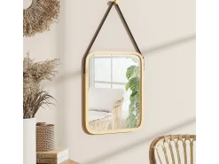 Vicco Espejo^Espejo de baño bambú 34x41.5x1.5 mirno Color natural claro