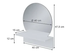 Clearance Vicco Espejo de baño 40x15x47.5 elyra Blanco