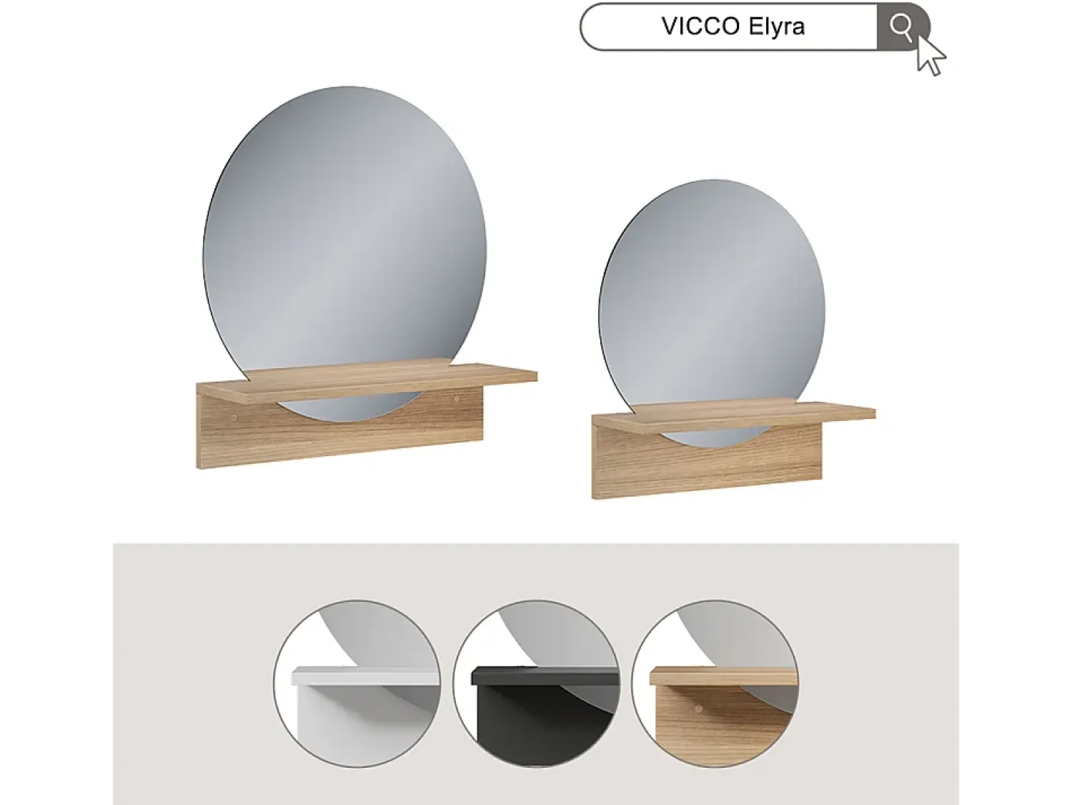 Vicco Espejo^Espejo de baño 50x15x54.5 elyra Blanco