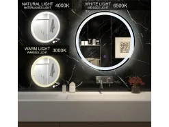 Vicco Espejo de baño 70x4x70 lumos Blanco