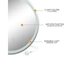 Vicco Espejo de baño 70x4x70 lumos Blanco