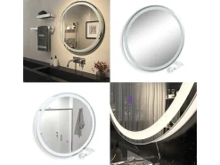 Vicco Espejo de baño 70x4x70 lumos Blanco