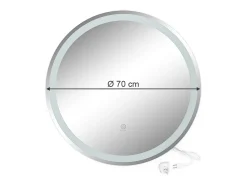 Vicco Espejo de baño 70x4x70 lumos Blanco