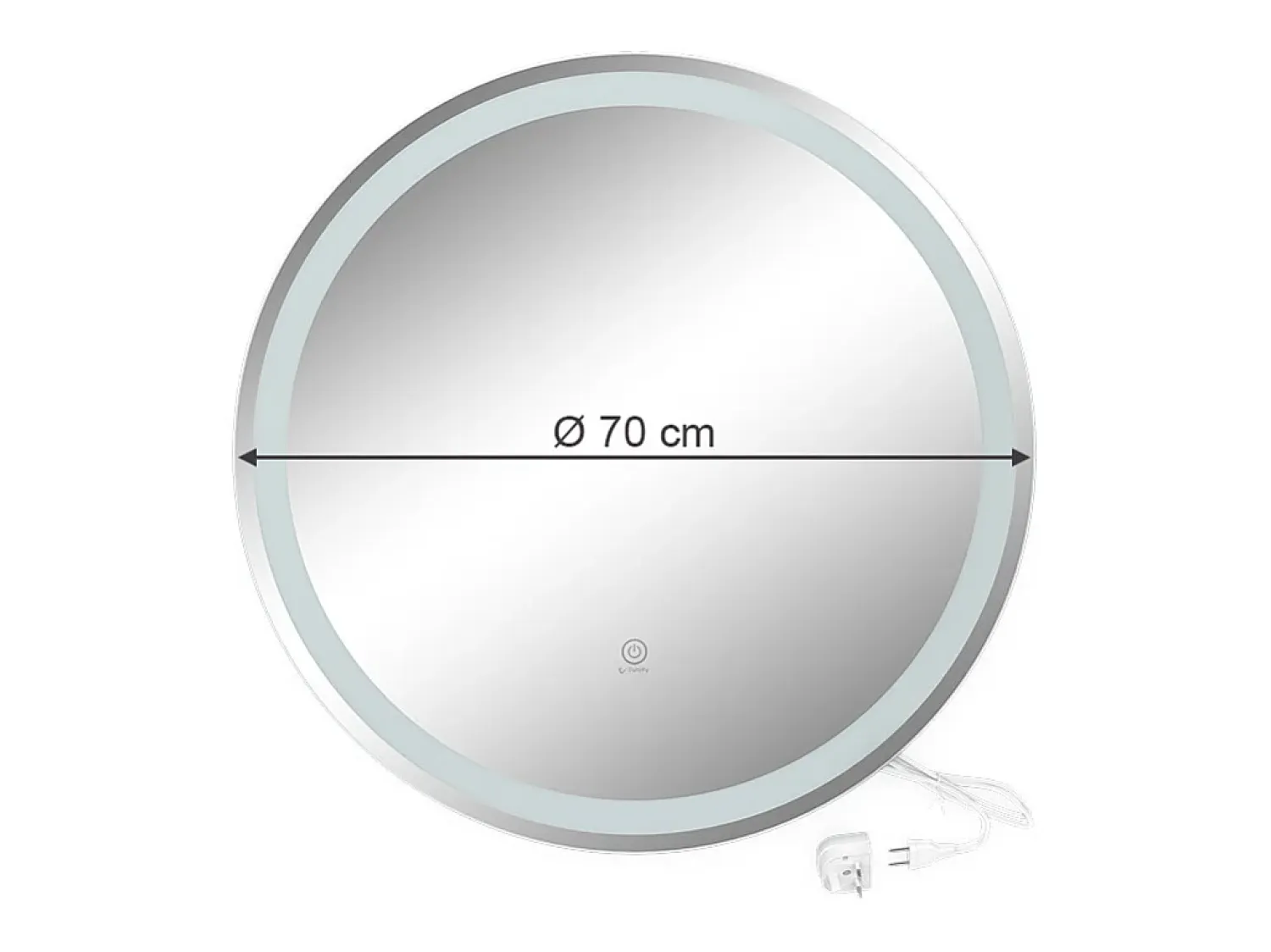 Vicco Espejo de baño 70x4x70 lumos Blanco