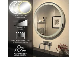 Vicco Espejo de baño 70x4x70 lumos Blanco