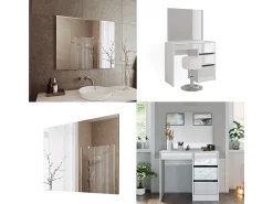 Vicco Espejo^Espejo de baño 2x80x65 viola Blanco