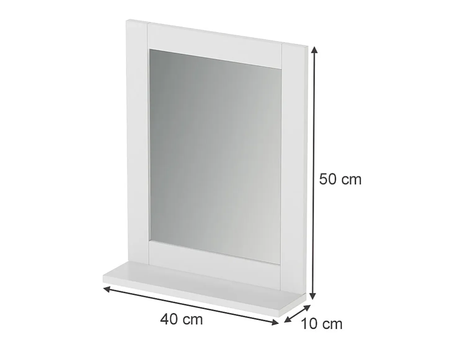 Vicco Espejo^Espejo de baño 40x10x50 vilda Blanco