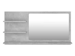 Espejo de baño con 3 estantes 90 x 10,5 x 45 cm aglomerado gris 02_0006947