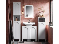 Espejo de Baño con 1 Estante Espejo de Pared Blanco 38 x 9 x 54 cm BZR162-W SoBuy ES