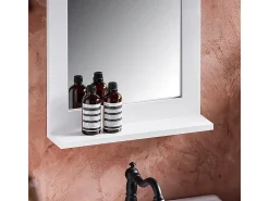 Espejo de Baño con 1 Estante Espejo de Pared Blanco 38 x 9 x 54 cm BZR162-W SoBuy ES