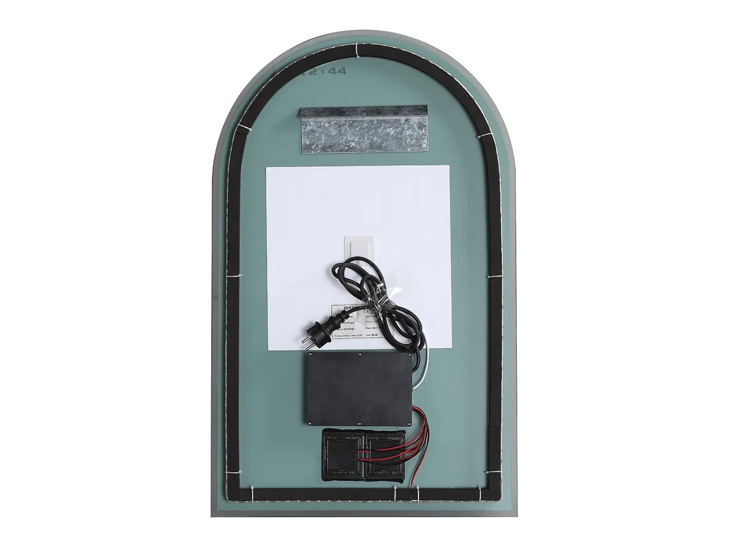 OZAIA Espejo De Pared|Espejo^Espejo de baño con forma de arco antivaho con luces LED, Ancho 50 cm, ARCADI Transparente