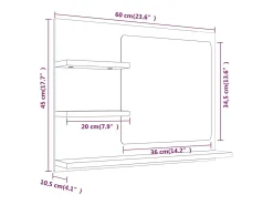 Helloshop26 Espejo^Espejo de baño de roble ahumado 60 x 10,5 x 45 cm madera de ingeniería 02_0006895 Beige