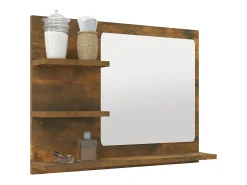 Helloshop26 Espejo^Espejo de baño de roble ahumado 60 x 10,5 x 45 cm madera de ingeniería 02_0006895 Beige