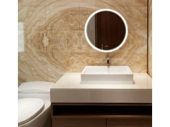 EDM Espejo^Espejo de baño luz LED 20W forma circular Ø60 cm Transparente