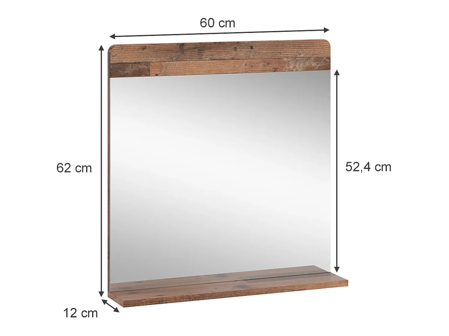 Online Vicco Espejo de baño estilo antiguo 60x12x62 izan Marru00f3n
