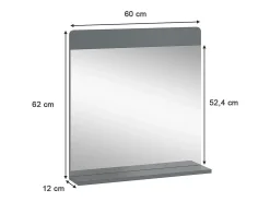 Vicco Espejo^Espejo de baño 60x12x62 izan Gris