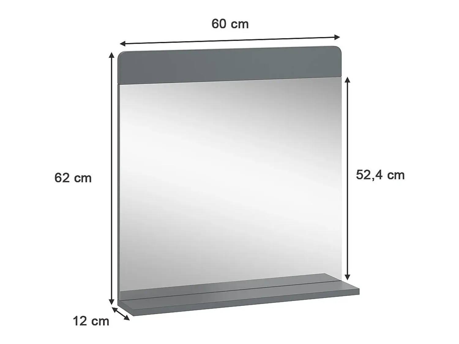 Vicco Espejo^Espejo de baño 60x12x62 izan Gris