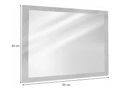 Hot Vicco Espejo de baño hormigón 45x2x60 kiko Gris claro