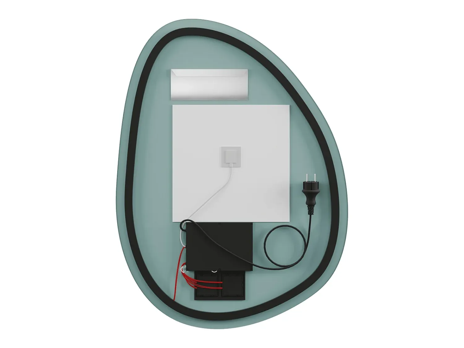 OZAIA Espejo De Pared|Espejo^Espejo de baño iluminado asimétrico anti-vaho - 60 x 80 cm - INACIA Transparente