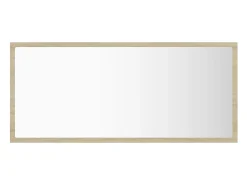 New Helloshop26 Espejo de baño LED 90 x 8,5 x 37 cm roble acrílico 02_0006964 Beige